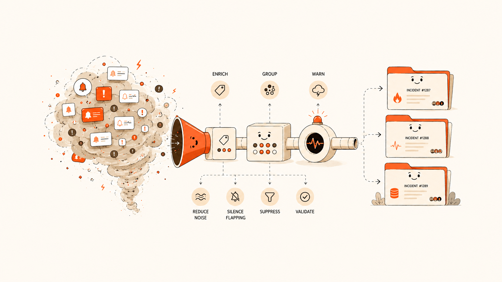 How to Turn an Alert Storm Into Actionable Incidents: A Practical Noise-Reduction Playbook