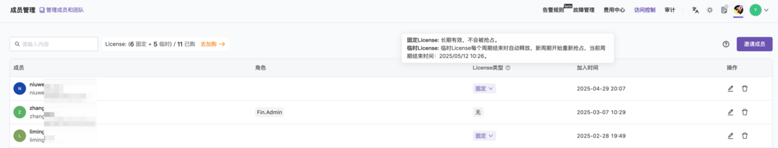 License 管理